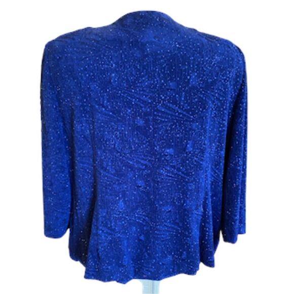 Alex Evenings 2-Piece Knit Tank/Jacket Blue Glitter Sparkle Plus Sz. 1X - Picture 4 of 11